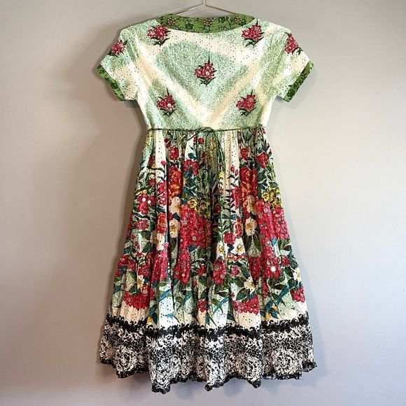 Twin-Set Simona Barbieri Embellished Eyelet Floral Babydoll Dress | SZ M - Picture 6 of 17